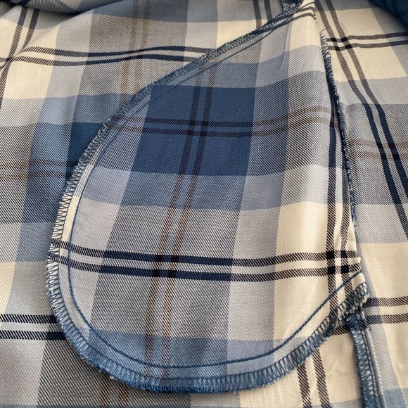 CJ Banks- Plaid Blue Long Sleeve Button Down, Size 2X - Picture 6 of 11